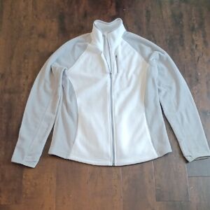 Tek Gear Gray and White Ski Jacket with High Collar